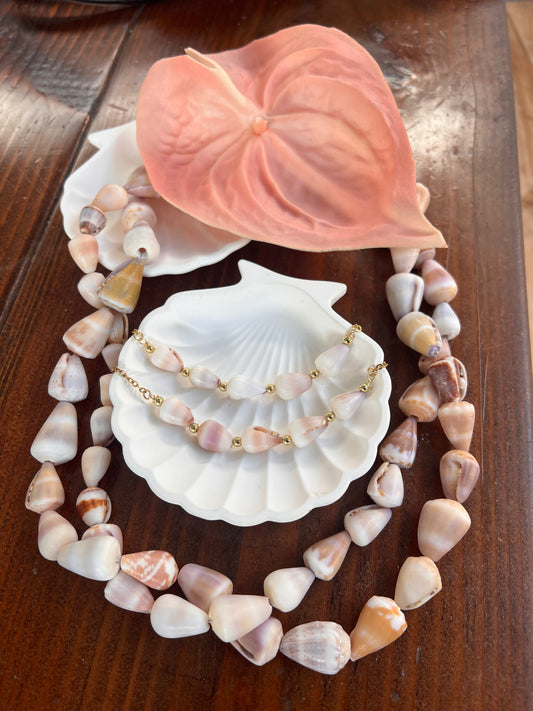 Mini Cone Choker & Cone Shell Lei Necklace