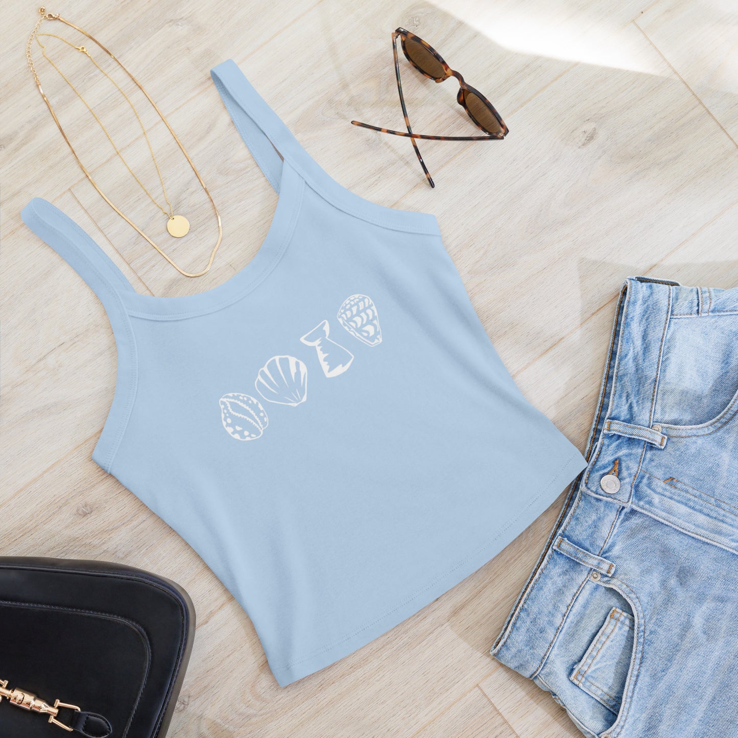 Shells & Latte Stone Micro-rib Tank Top